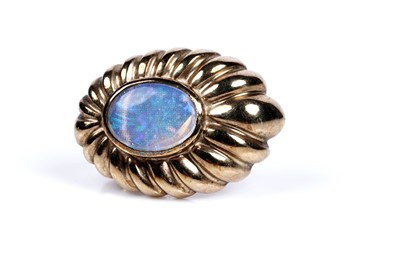 Lot 82 - A pair of opal stud earrings