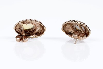 Lot 82 - A pair of opal stud earrings