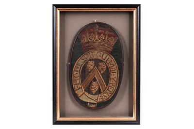 Lot 1024 - A 17th Century heraldic tapestry of the coat of arms of Thomas Wentworth, 1st Earl of Strafford