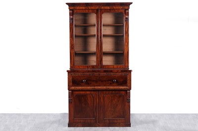 Lot 100 - A substantial Victorian mahogany secretaire bookcase