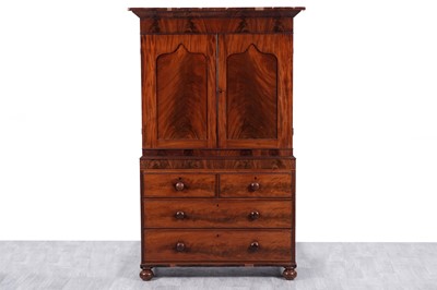 Lot 91 - A Victorian mahogany linen press