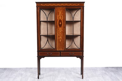 Lot 54 - An Edwardian inlaid mahogany display cabinet