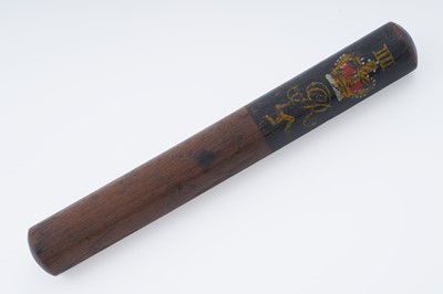 Lot 277 - A silk top hat by Paul U Bergstroms AB Stockholm; and a small Georgian police truncheon