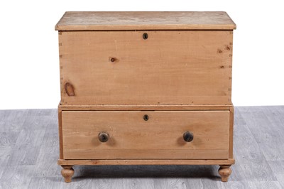 Lot 63 - A vintage stripped pine coffer on stand