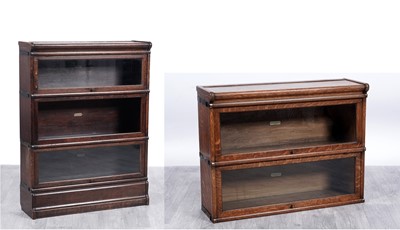 Lot 68 - Globe Wernicke, London: two early 20th Century oak sectional bookcases
