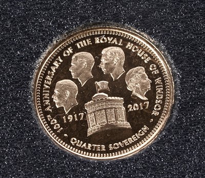 Lot 137 - An Elizabeth II 2017 'Centenary of the House of Windsor' gold proof quarter sovereign