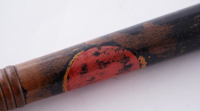 Lot 94 - A Victorian painted truncheon, by Field of Holborn; and a pair of wrought iron handcuffs