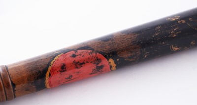 Lot 94 - A Victorian painted truncheon, by Field of Holborn; and a pair of wrought iron handcuffs
