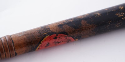 Lot 94 - A Victorian painted truncheon, by Field of Holborn; and a pair of wrought iron handcuffs