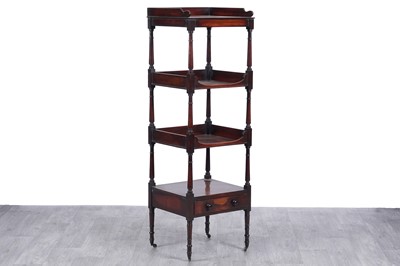Lot 89 - A late Georgian mahogany four-tier whatnot