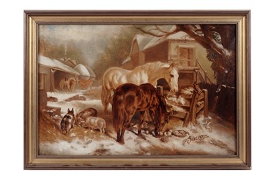 Lot 7 - After James Merritt Ives / Nathaniel Currier - The Straw-yard, Winter | oil