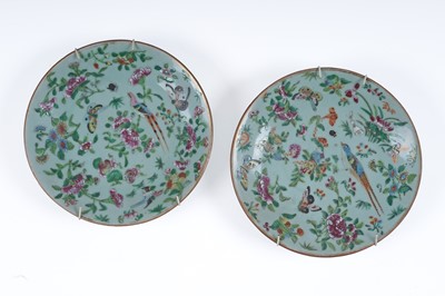 Lot 250 - A pair of Chinese Canton enamel plates