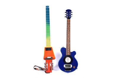 Lot 109 - A Pignose PGG travel guitar; and a home-made headless guitar
