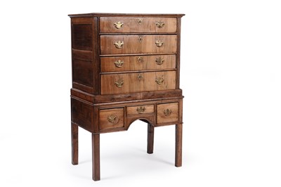 Lot 1071 - A George II walnut chest on stand