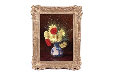Lot 6 - G.W. - Peonies and daisies | oil