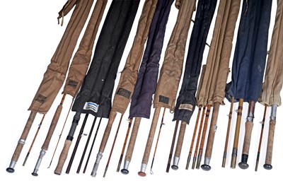Lot 548 - A collection of fly and spinning fishing rods