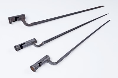 Lot 84 - Three period socket bayonets for India-pattern musket