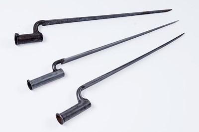 Lot 84 - Three period socket bayonets for India-pattern musket