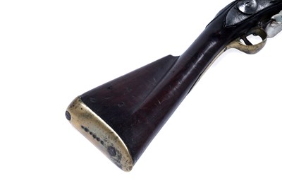 Lot 63 - A short round pattern flintlock musket, with 8th Royal Veteran Battalion marks