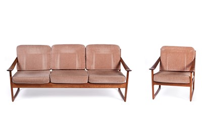 Lot 551 - Peter Hvidt and Orla Molgaard-Nielsen: a teak ‘Model FD-130/3’ sofa and matching armchair