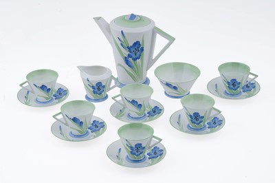 Lot 608 - A Shelley Blue Iris coffee set