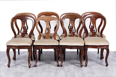 Lot 67 - A set of eight Victorian mahogany balloon back dining chairs
