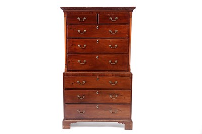 Lot 1062 - A Georgian mahogany chest on chest