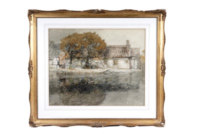 Lot 671 - George Edward Horton - Autumnal dock yard scene | watercolour