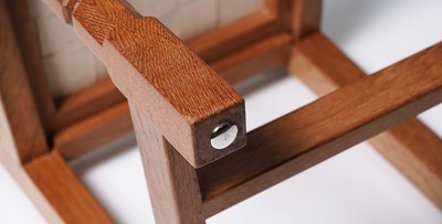 Lot 1073 - Robert ‘Mouseman’ Thompson: a set of four oak panel back dining chairs