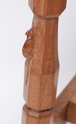 Lot 1073 - Robert ‘Mouseman’ Thompson: a set of four oak panel back dining chairs