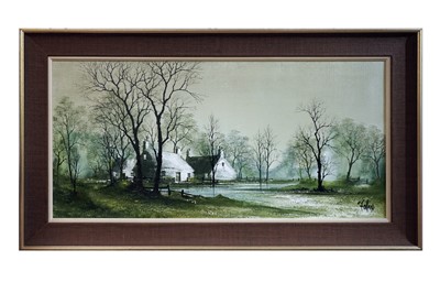 Lot 214 - Oil on canvas ‘Woodland Pool’
