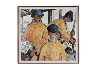 Lot 699 - Albert Henry Herbert - Three fishermen | oil