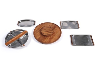 Lot 592 - Nissen, Denmark: a mid-20th Century Danish teak lazy susan; and one other