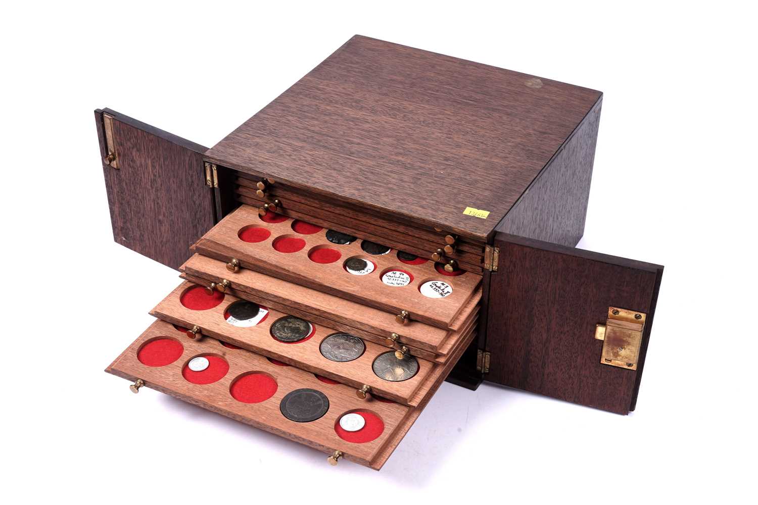 Lot 246 - A good selection of Roman and Greek ancient coinage; a cabinet and other items