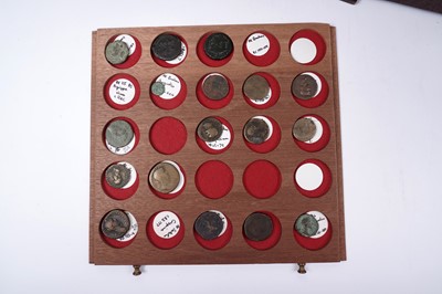 Lot 246 - A good selection of Roman and Greek ancient coinage; a cabinet and other items