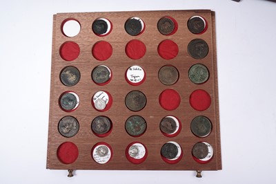Lot 246 - A good selection of Roman and Greek ancient coinage; a cabinet and other items