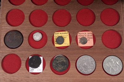 Lot 246 - A good selection of Roman and Greek ancient coinage; a cabinet and other items