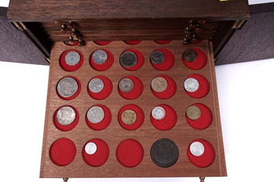Lot 246 - A good selection of Roman and Greek ancient coinage; a cabinet and other items