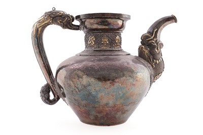 Lot 41 - A 19th Century Tibetan silver ewer