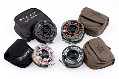 Lot 529 - A selection of four Greys flyfishing reels
