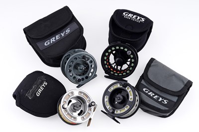 Lot 530 - A selection of four Greys flyfishing reels