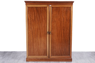 Lot 11 - An early 20th Century mahogany gentleman’s wardrobe