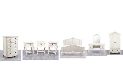 Lot 110 - Willis & Gambier: a seven piece white painted bedroom suite