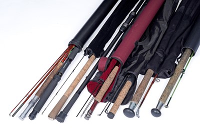 Lot 542 - A selection of spinning and flyfishing rods
