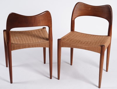 Lot 532 - Arne Hovmand Olsen for Mogens Kold: a set of six Danish teak dining chairs