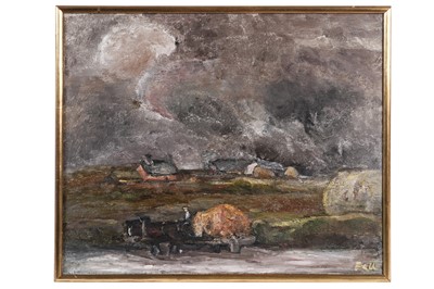Lot 716 - Sheila Fell - Haycart towards Evening, Cumberland | oil canvas