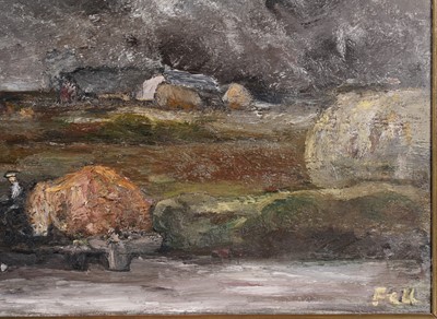 Lot 716 - Sheila Fell - Haycart towards Evening, Cumberland | oil canvas