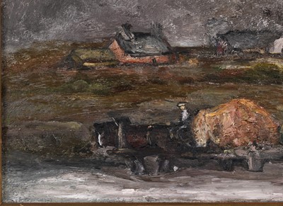 Lot 716 - Sheila Fell - Haycart towards Evening, Cumberland | oil canvas