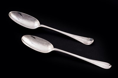 Lot 408 - A George I silver tablespoon; and a George II silver tablespoons