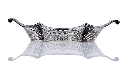 Lot 218 - An Edwardian silver fruit basket; and silver mounted inkwell
